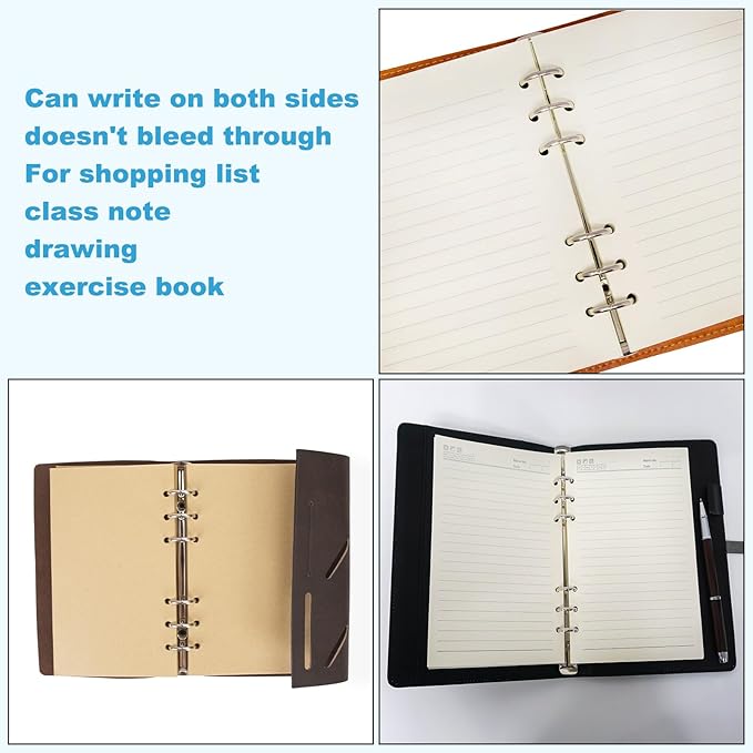 PATIKIL B5 Blank Refill Paper, Loose Leaf Paper 9 Hole Planner Refills for 9 Ring Refillable Binder Notebook Paper Filler Planner Inserts Office Diary Journals, 80 Sheets/160 Pages, White