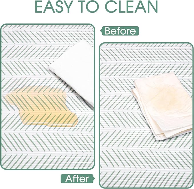 Glotoch Premium Non Slip Shelf Liner, Non-Adhesive Drawer Liner, Waterproof Shelf Liners for Kitchen Cabinets, Drawer, Fridge, Wire Shelving, Pantry-17.5" X30FT, Heavy Duty, White Herringbone