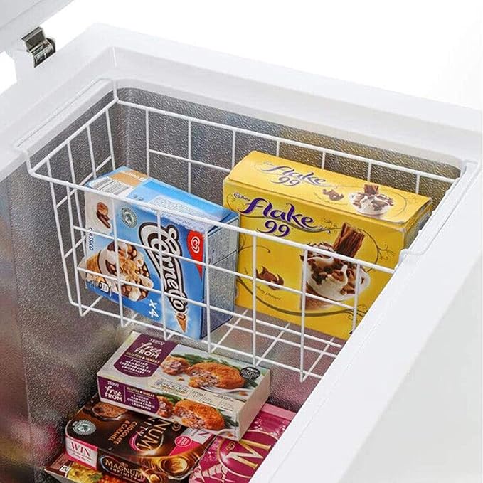 Chest Freezer Baskets 20.5 Inch, Chest Freezer Organizer Bins Metal Wire Storage Baskets with Hanging Handles for Deep Freezer, Set of 2