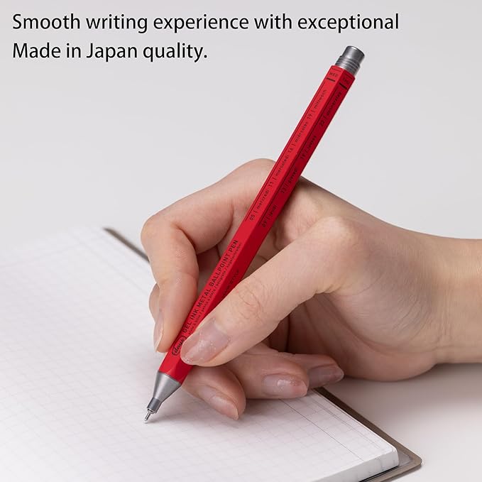 MARK'STYLE days, Gel Ink Metal Ballpoint Pen - 0.5mm Retractable Black Ink, Retro styling Light Weigh Pen, Made in Japan- Perfect for School, Office, and Journaling (Purple)