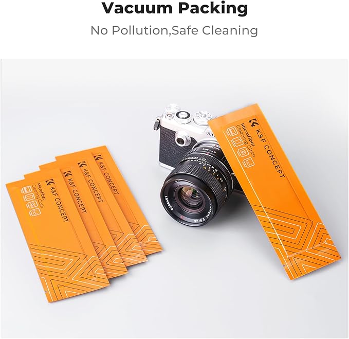K&F Concept 3 Pack Microfiber Cleaning Cloths, 6x6in Glasses Cleaning Cloths, Premium Camera Lens Cloth for Photography, Glasses, Screens & More