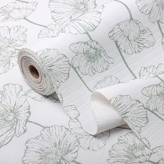 Shelf Liner for Kitchen Cabinets Non Adhesive Kitchen Drawer Liner,Non-Slip Lotus Cabinet Liner Shelf Paper,Pantry Shelf Liners for Cabinets Dresser Cupboard Liner Decorative 15.7In x 16.4FT