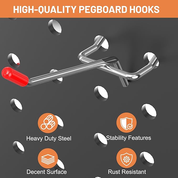 Ultrawall 120-Piece Pegboard Hooks Set, Peg Board Organizer Accessories with Bins for Hanging Various Tools in Garage, Kitchen, Craft Room