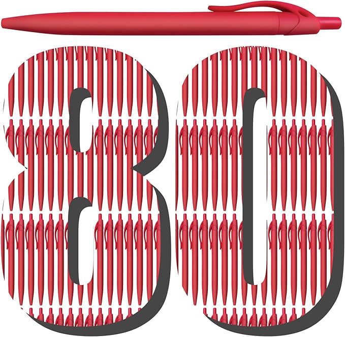 Aozora Pens Bulk,80 Pack Red Click Pens No Bleed,Wholesale Retractable Ballpoint Pens Medium Point,Smooth Ink Pens for Journaling School Office Supplies 1.0MM Red Ink