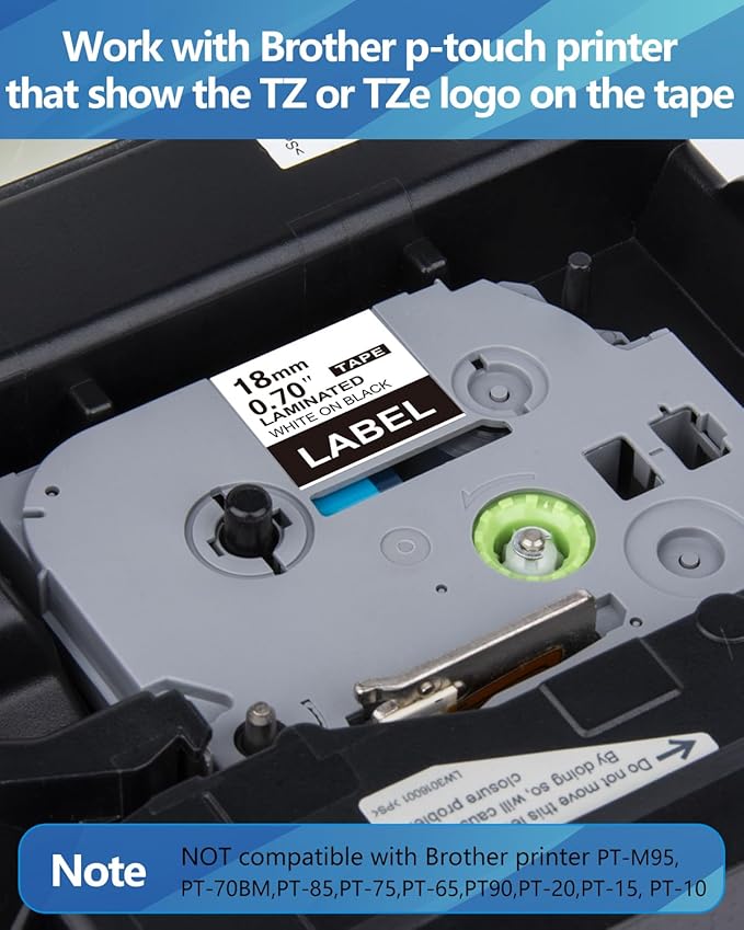 Weemay Compatible 3 Pack TZe-345 Replacement for Brother P-Touch Label Tape 18mm 0.7 White on Black 3/4 TZe TZ Tape TZ-345 TZ345 TZe345 for PT-D400AD PT-D610BT PT-D600 PT-D410 Printer, 0.7" x 26.2'