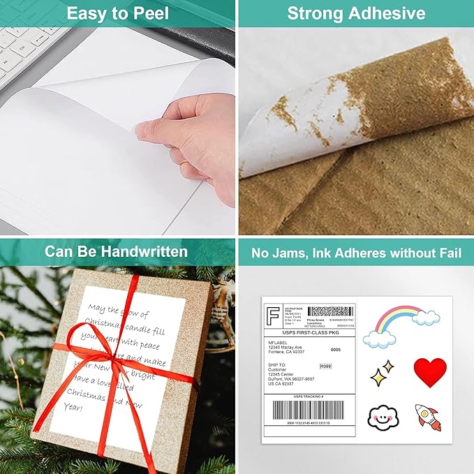 MFLABEL Half Sheet Label Laser/Ink Jet USPS UPS FedEx Shipping Label 8.5 x 11 Inches Packaging Labels, Address Labels for Laser & Inkjet Printers, 30000 Count(15000 Sheets)