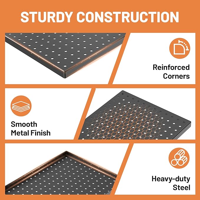 Ultrawall 4 Pack Metal Peg Board Panels with Hooks, Pegboard Wall Tool Organizer for Garage, 84pcs Peg Board with Accessories, 24"X12"