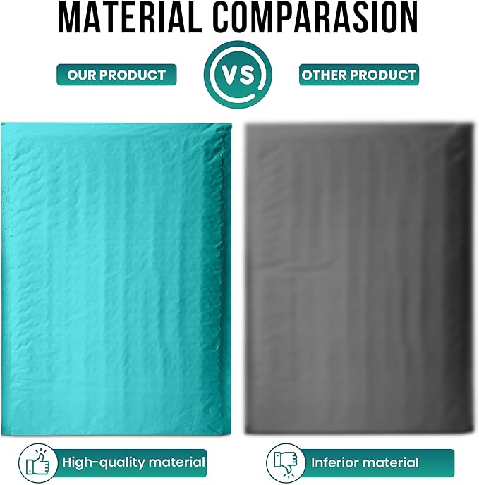 Levex - #0 6" x 10" [10 Pack] Teal Poly Bubble Mailers, Padded Envelope Mailers, Packing Envelope & Mailing Bags for Shipping