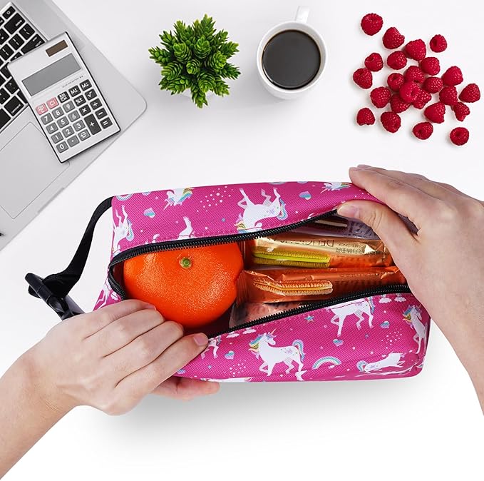 Cerbonny Small Cooler Bag - Freezable Lunch Bag for Work, School, Travel - Mini Insulated Bag for Kids & Adults - Fit for Yogurt - 3+ (Red Unicorn)