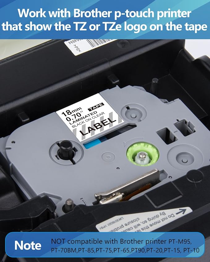 Weemay Compatible 3 Pack TZe-141 Replacement for Brother P-Touch Label Tape 18mm 0.7 Black on Clear 3/4 TZe TZ Tape TZ-141 TZ141 TZe141 for PT-D400AD PT-D610BT PT-D600 PT-D410 Printer, 0.7" x 26.2'