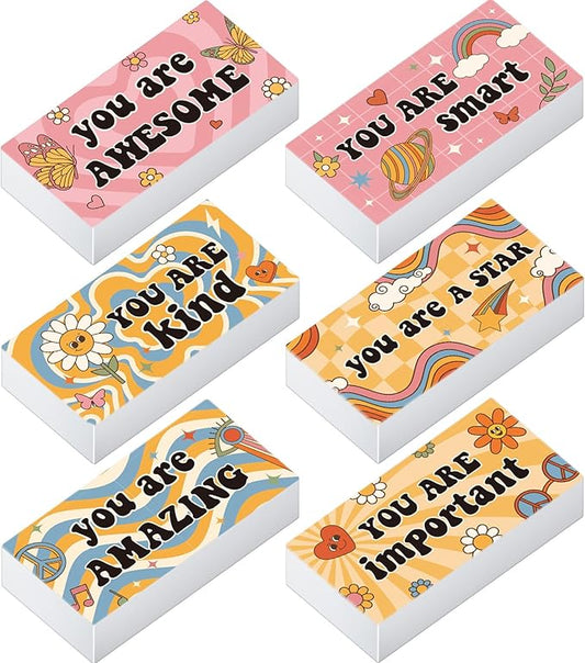 180 Pcs Inspirational Erasers for Kids Christian Pencil Erasers Bulk, Back-to-School Gifts Motivational and Cute Supplies for Students Classrooms, Drawing(Boho,Inspirational)