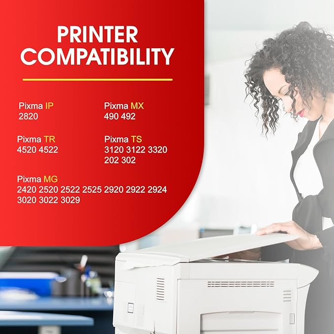 245XL 246XL Combo Pack Compatible for Canon Ink 245 and 246 PG-245 CL-246 Works with Canon MX490 MX492 MG2522 MG3029 TR4520 TR4522 TR4500 TS3122 (1Black, 1Color) 2Pack