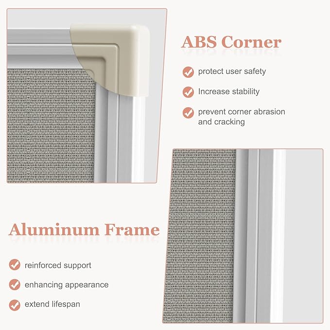 Double-Sided Large Cork Board with Linen, 60" x 40" Foldable Hanging Aluminum Framed Bulletin Board, Vision Board Pin Board Corkboards for Walls, Office, School Decor, 20 Pushpins