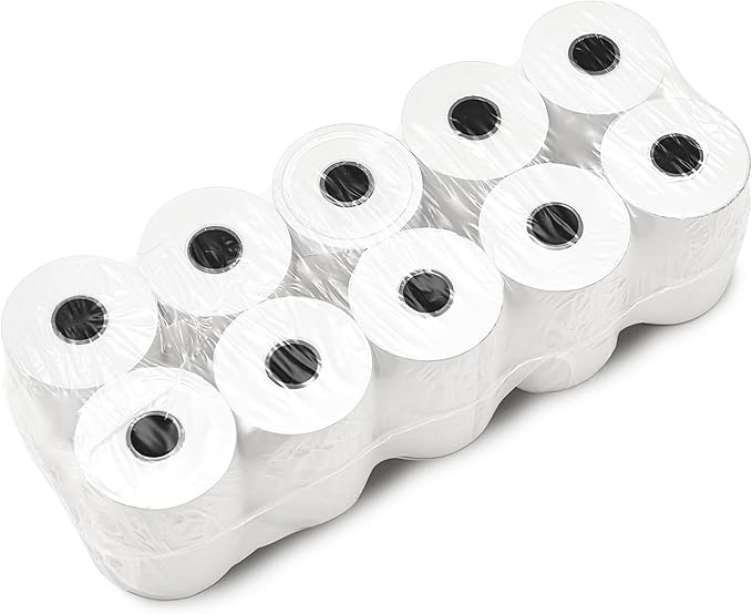 (50 Rolls) 2 1/4 x 150 ft White Adding Machine Tape Paper Rolls Premium One Ply Register/Adding Machine/Calculator Paper Rolls Printing Calculator 10 Key