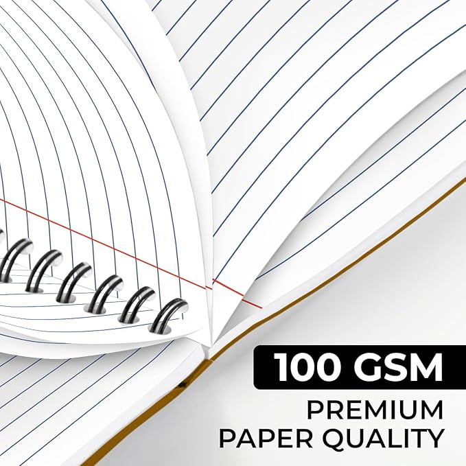 48 Pack Wide Ruled Kraft Spiral Notebook, 5.8 x 8.3, 120 Pages (60 Sheets), No-Bleed, 100 GSM, Bulk Lined Journal Notebooks for Writing, Memo Diary Planner School Travel Office Supplies
