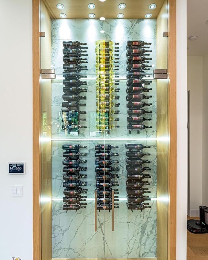 Ultra Wine Racks Wall Mounted Label-Out Wine Racks (4 Foot 3 Deep, Matte Black, 36 Wine Bottles) - Modern Metal Wine Storage, for Home Bar, Kitchen, Dining Rooms, & Wine Cellars