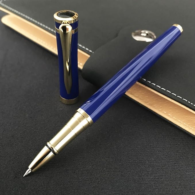 HSK Luxury Ballpoint Pens gift Pen Black Refill Line width 0.5mm,Best Ball Pen Gift Set for Men & Women Professional Executive,Office,Nice Pens Classy Gift Box (Blue)