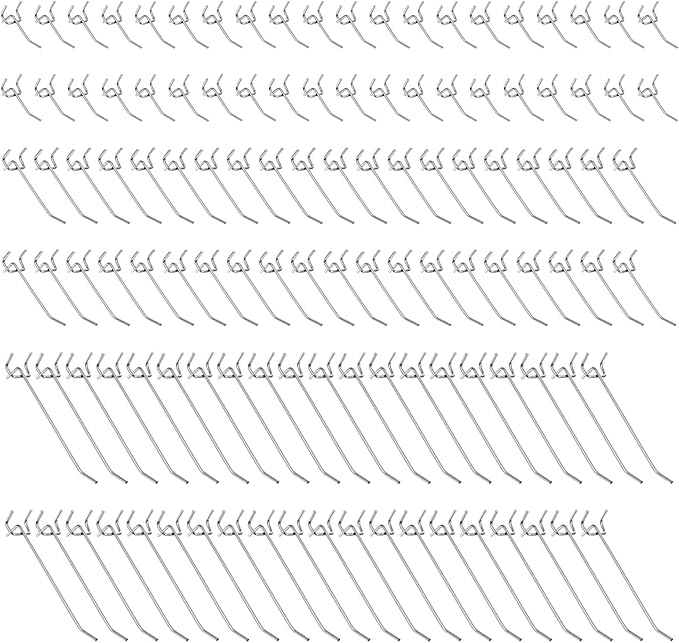120pcs Pegboard Hooks Peg Board Shelving Hooks Peg Board Hook for Hanging Stainless Steel Hanging Boards Pegs Wall Display Hook Bulk Pegs Boards Tool Hangers for Garage Craft Room Kitchen Store