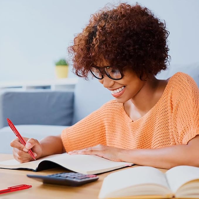 Red Pens Bluk | 30 Pack Durawrite Retractable Ballpoint Smooth Writing | Ball Point Click Pens Red Ink 1.0mm with Clear & Vivid Lines for Servers School Office Supplies, Lapiceros