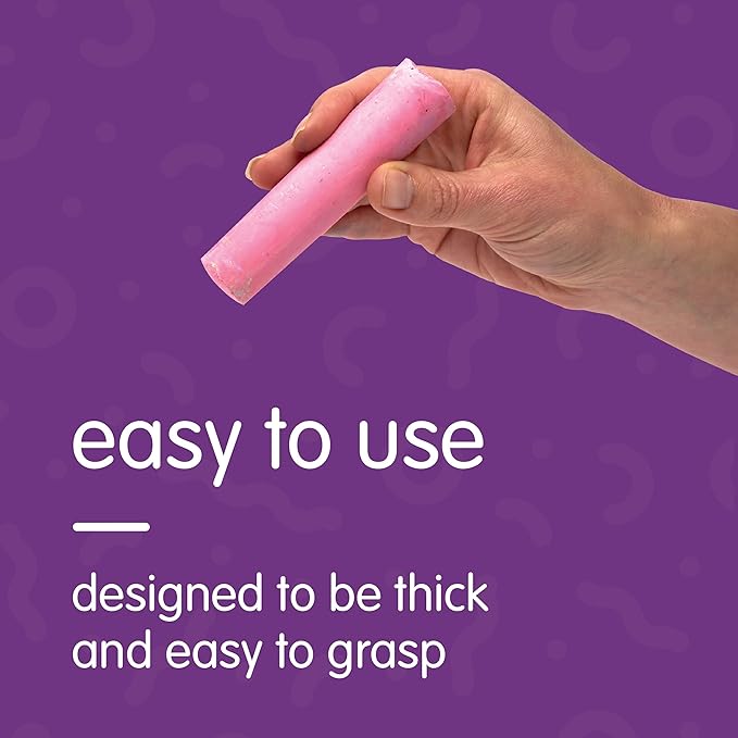 Colorations Washable Sidewalk Chalk in Storage Bucket, 20 Pieces, 8 Assorted Colors, Driveway Chalk for Kids, Oudoor Chalk, Kids Dustless Chalk, Homeschool, Home School Use