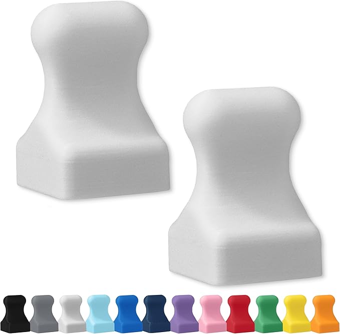 Glassboard Studio MiniPawn Magnet - Strong Neodymium Rare Earth Magnets for Fridge, Whiteboard, Locker & Magnetic Glassboards - Ideal for Crafting & Office Use - Strong Fridge Magnets (Snow White, 2)