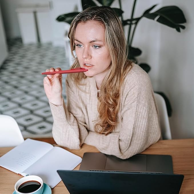 Aozora Pens Bulk,80 Pack Red Click Pens No Bleed,Wholesale Retractable Ballpoint Pens Medium Point,Smooth Ink Pens for Journaling School Office Supplies 1.0MM Red Ink