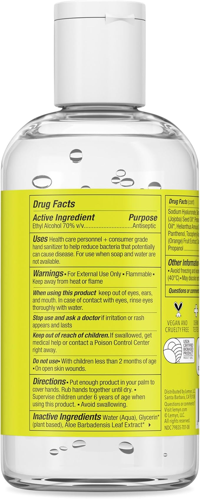 Medical Grade Hand Sanitizer Gel - 97% ORGANIC - 8 FL.OZ. Flip-Top (PACK OF 12)