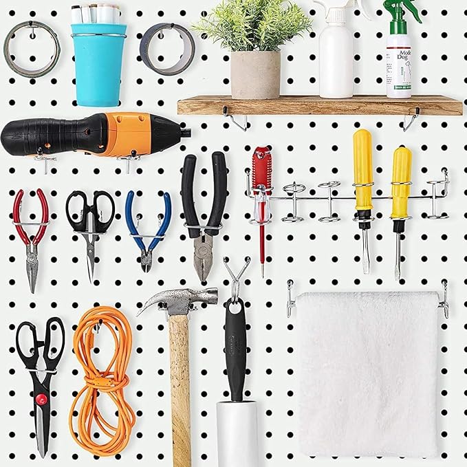 114-Piece Heavy Duty Metal Pegboard Hooks & Organizer Kit with Storage Bins | Fits 1-Inch Pegboard - Organize Tools, Kitchen Utensils, Craft Supplies for Garage, Bathroom, Craft Room, Shop & Office