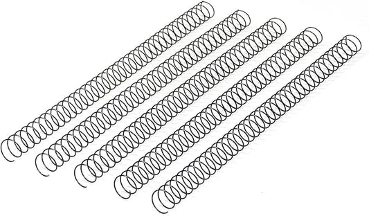 RAYSON 31.8mm Spiral Wire Coil Binding, 3:1 Pitch, 1-1/4" Metal Coils Binding 280 Sheets Capacity, Black Color & Pack of 50