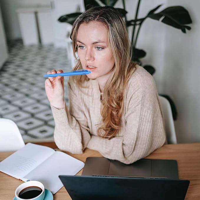 Aozora Pens Bulk 240 Pack Blue Click Pens No Bleed Wholesale Retractable Ballpoint Pens Medium Point,Smooth Ink Pens for Journaling School Office Supplies 1.0MM Blue Ink