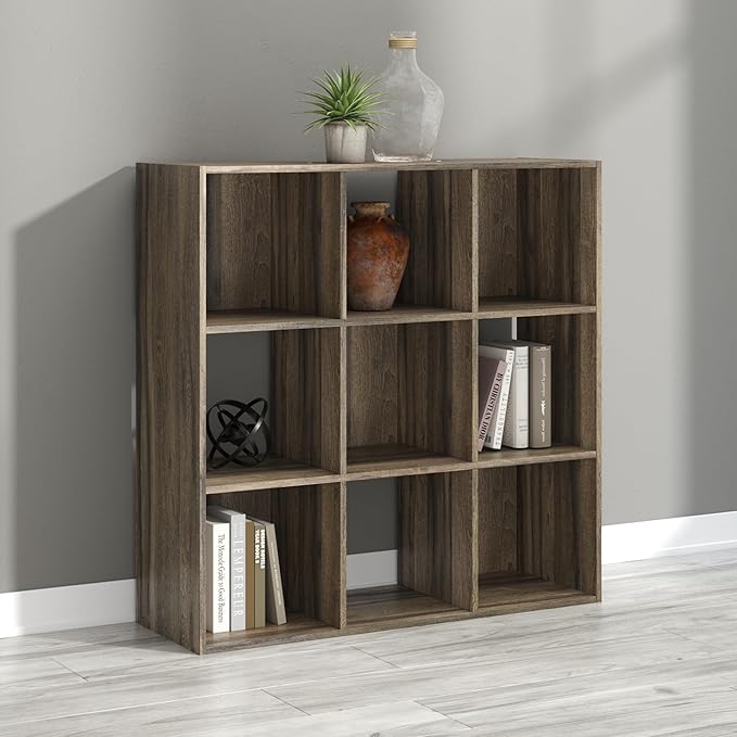 Signature Design by Ashley Shallifer 9 Cube Storage Organizer or Bookcase, Brown