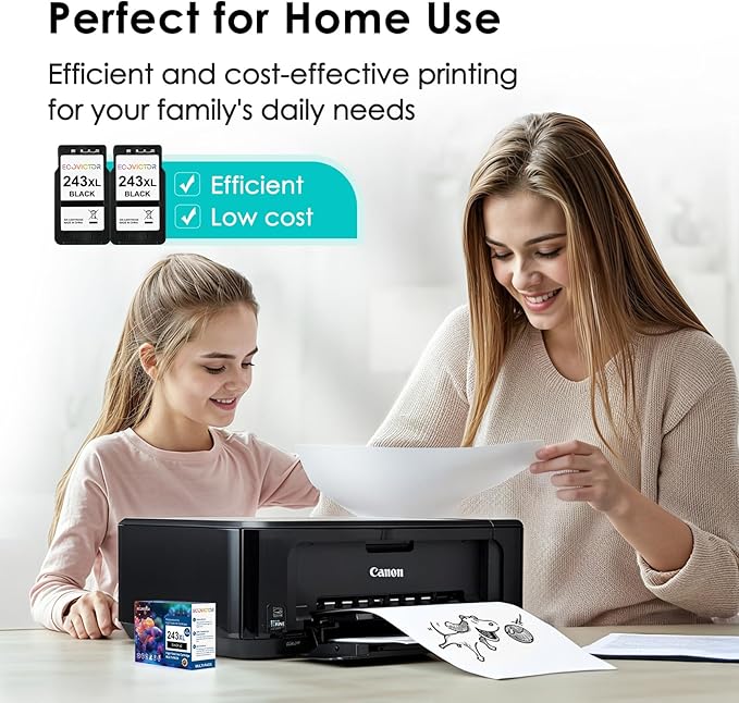 243XL Black Compatible Ink Cartridge Replacement for Canon 243 243XL PG-243 PG 243 XL Black Ink Cartridges for TR4520 TR4522 MG2522 MX490 MX492 TS3320 TS3120 TS202 MG2922 Printer (2-Pack)