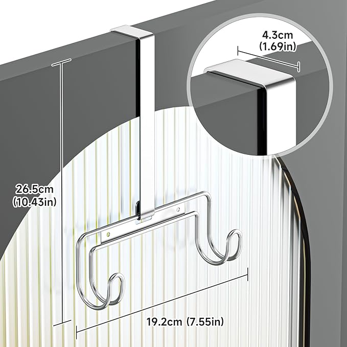 Ironing Board Holder Wall Mount, Over The Door Ironing Board Holder, Over The Door Or Wall Mount Ironing Board Hanger for Y & T Leg Iron Boards (Silver)