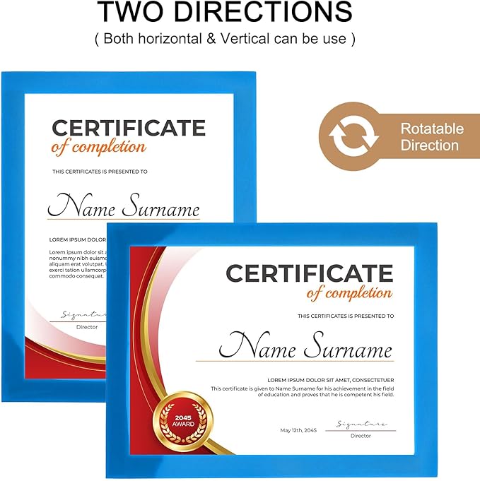 uxcell 3 Pcs Magnetic Sign Holder, 5" x 7" Self-Adhesive Magnetic Wall Signs Holder Magnetic Picture Frame Document Holder for Home Office Wall Window Displays, Sky Blue