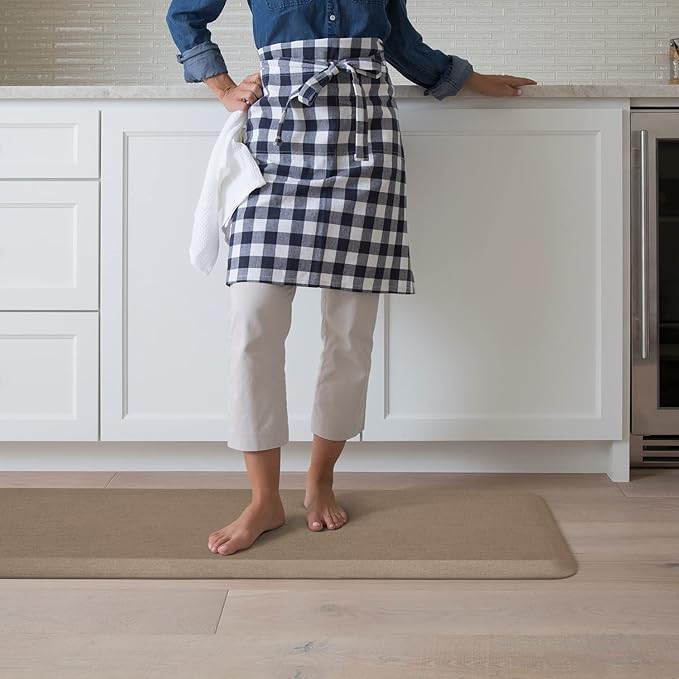 GelPro Ergo-Foam Cushioned Anti-Fatigue Standing Kitchen Floor Mat, Padded Stain-Resistant, Waterproof, Non-Slip Comfort Padded Desk/Office Mat - 20" x 72", Grasscloth Pecan