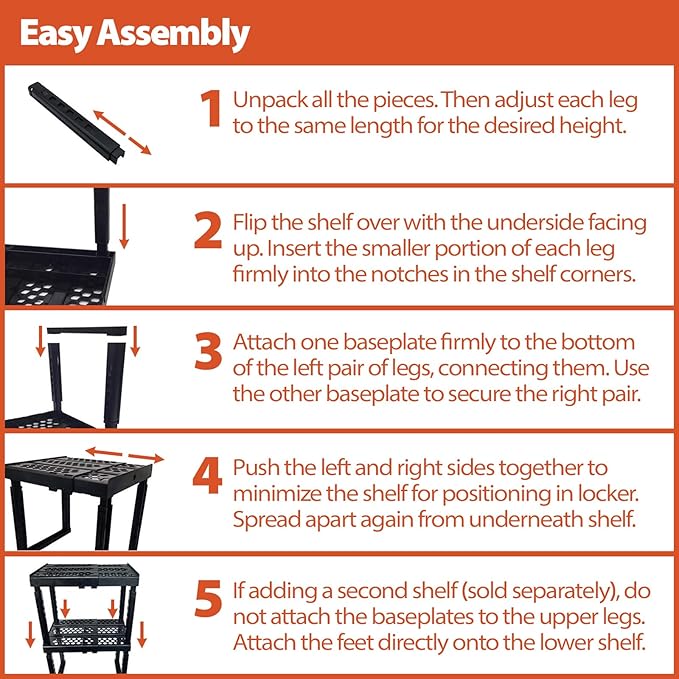 Locker Organizer Shelf， Adjustable Width and Height, Stackable, Ideal Locker Shelf for School, Office, Gym Lockers, or Even Kitchen Cabinets & Under Sink Organization (Blue)