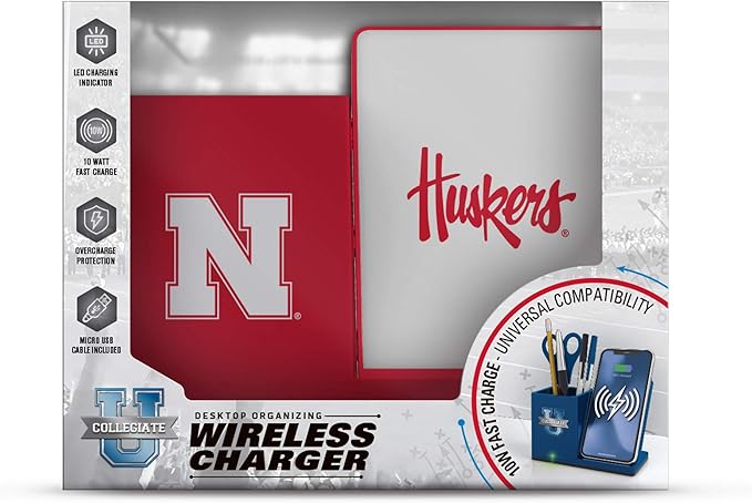 SOAR NCAA Unisex Cell Phone Wireless Charging Stand and Desktop Organizer