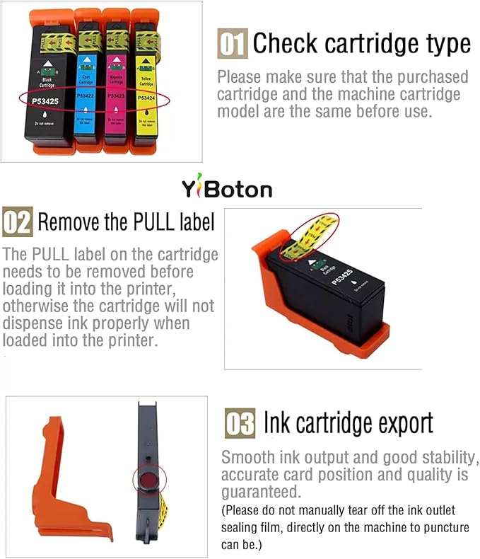 High Yield LX900 LX-900 Ink Cartridge Replacement for Primera 53422 53423 53424 53425 Used for Primera LX900 Printer Ink (4-Pack Black Cyan Magenta Yellow)