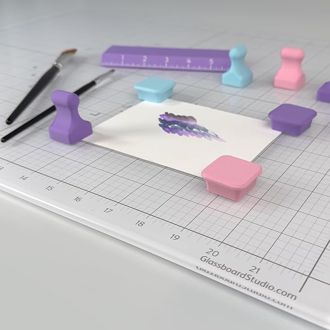 Glassboard Studio MiniBar Magnet - Strong Neodymium Rare Earth Magnets for Fridge, Whiteboard, Locker & Magnetic Glassboards - Crafting & Office Use - Strong Fridge Magnets (Periwinkle Purple, 4)