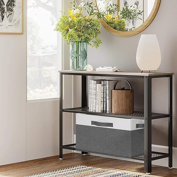 GhvyenntteS Large Closet Storage Bins with 3 Handles, 15x11x9.6 Inch Storage Baskets for Shelves, Foldable Fabric Storage Bins for Shelves, Closet Organizers and Storage Boxes 3 Pack