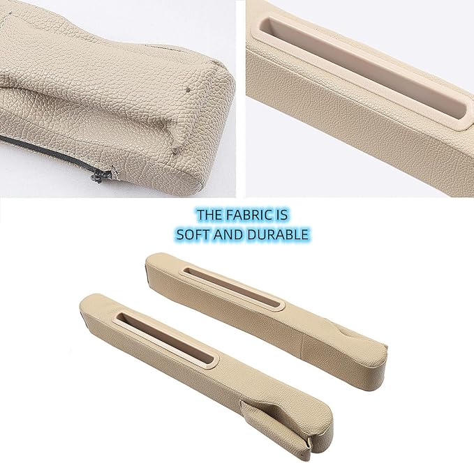 DEEYOTA 2 Pack Car Seat Gap Filler Organizer for Driver Side and Passenger Side Auto Center Console Side Filler Filler for Car Front Seat (Beige 2 pcs)