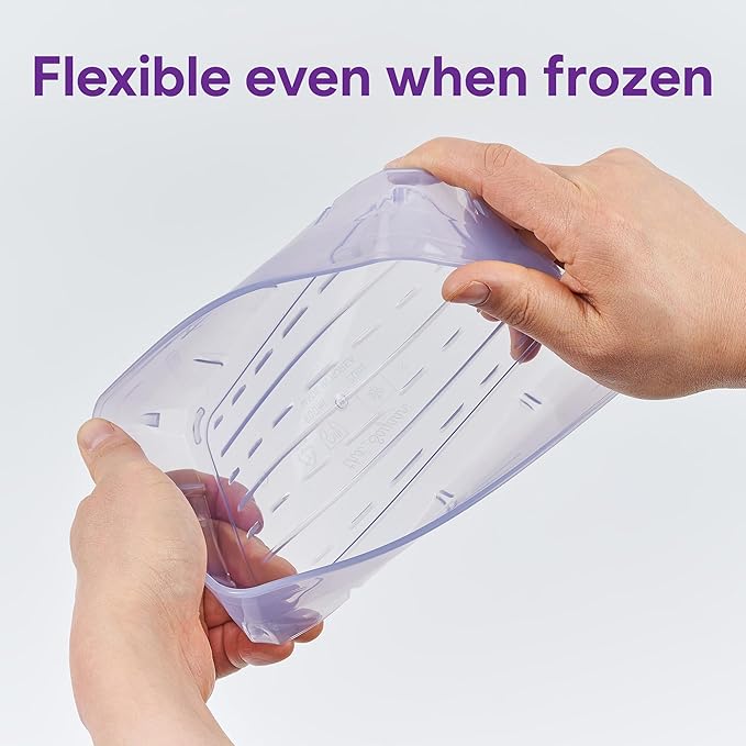 Twist-Release Freezer Containers, Family pack, 26pcs | Flexible When Frozen, No-Thaw Release | Anti-Break, BPA-Free, Stackable | Made in Korea