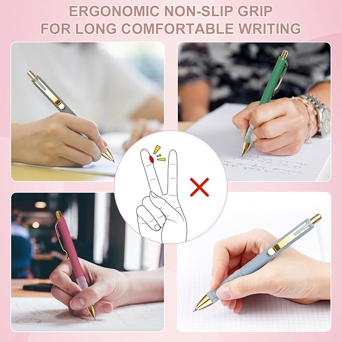 Linbsunne Gel Pens Black Ink Pen 0.5mm fine Point Pens Smooth Writing Retractable Office Supplies (18-count)