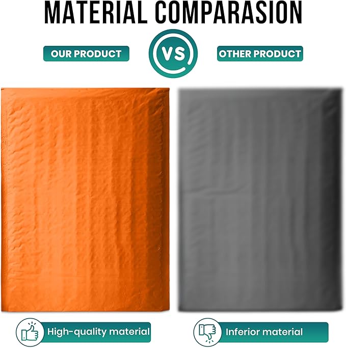 Levex - #0000 4" x 6" [10 Pack] Orange Poly Bubble Mailers, Padded Envelope Mailers, Packing Envelope & Mailing Bags for Shipping