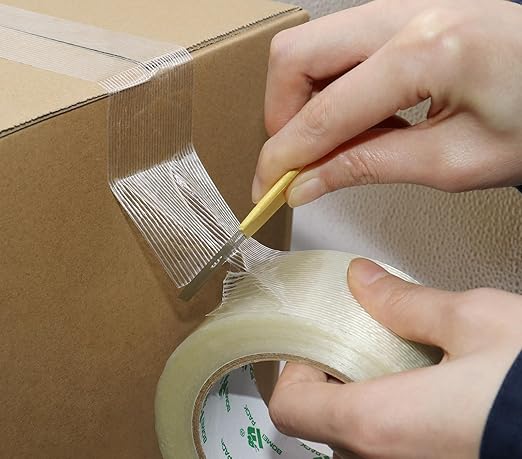 BOMEI PACK 18PACK Fiber Reinforced Packing Tape, 5.5Mil 2Inx 55Yds, Heavy Duty Strapping Tape 2inch