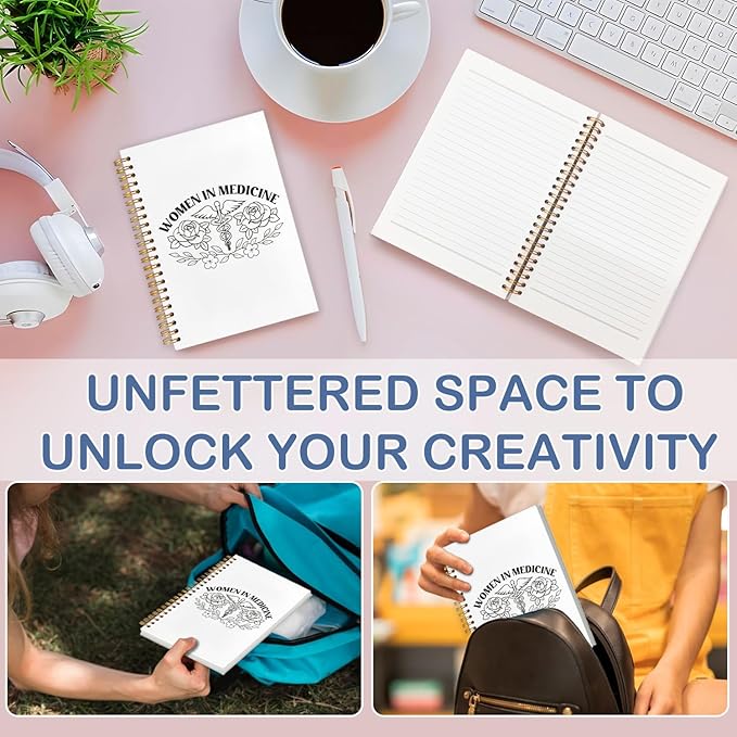 SNNDER Female Nurse Doctor Notebook Journal, Medical Journal, Female Doctor Gifts, Nurse Gifts for Women, Women in Medicine Hardcover Spiral Notebook 5.5x8.3 Inch