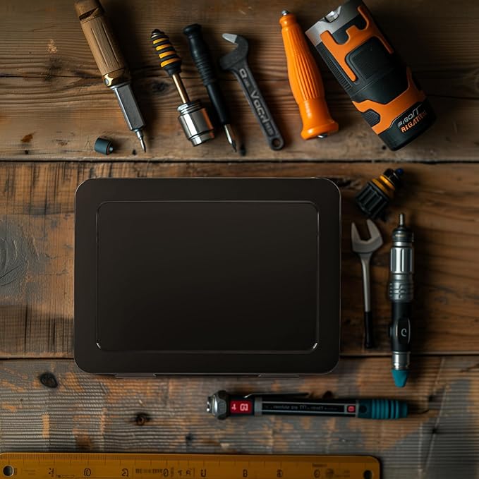 ALCYON Battery Organizer Storage Box, Garage Case Holder for 24* AA, 30* AAA Batteries (Bag Not Include Batteries Pack)-Black