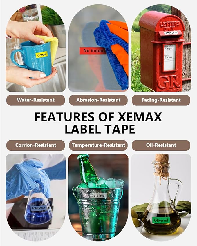 6-Pack Tze 12mm 0.47" Laminated Multi-Color Tz Tape Compatible with Brother P Touch Colored Label Tape Tze 131 231 431 531 631 731 Work for PTouch PT-H110 PT-D210 D220 D400 1290 Label Makers