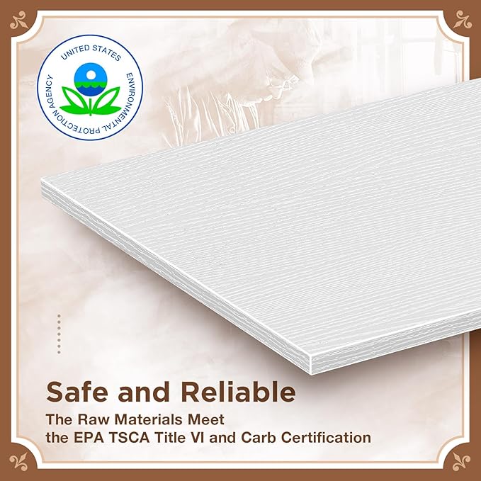 Rolanstar Bookshelf, 6-Tier Storage Rack, Narrow Corner Bookshelf, Display Wooden Shelves for Living Room, Bathroom, Balcony, Kitchen,White