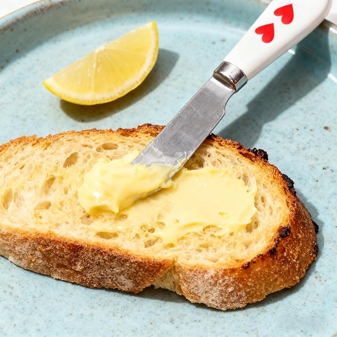 Butter Dish with Lid and Knife, Durable Countertop & Fridge Butter Keeper, Melamine Butter Container Valentine’s Kitchen Gift, Heart Design - Pink